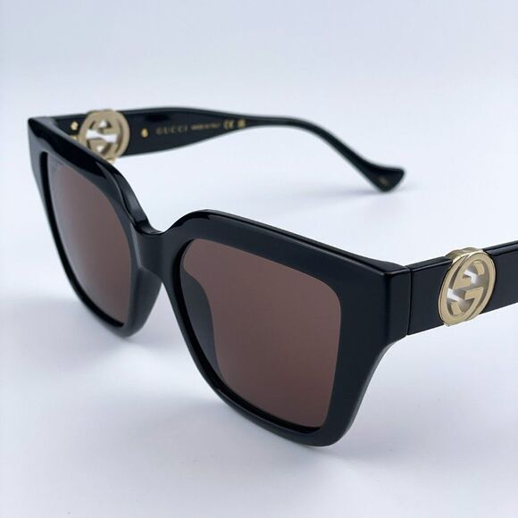NEW Gucci GG1023S 005 Black Brown Square Chain Women Sunglasses main image 13